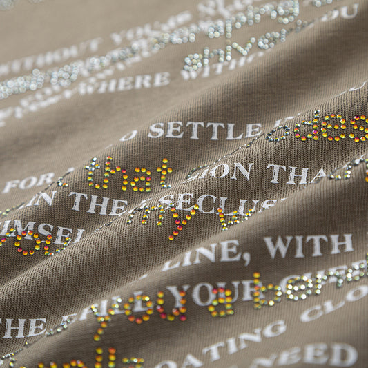 European And American Rhinestone Letter Short Sleeve Cotton