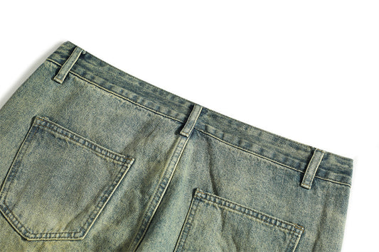 Personalized Minority Letter Retro Washed Straight Jeans