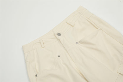 Loose Cargo Trousers Men Fashion Brands Knee Pleated