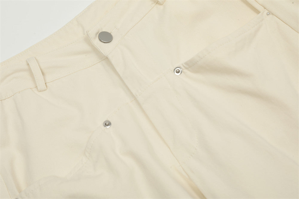 Loose Cargo Trousers Men Fashion Brands Knee Pleated