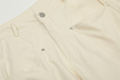 Loose Cargo Trousers Men Fashion Brands Knee Pleated